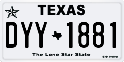 TX license plate DYY1881