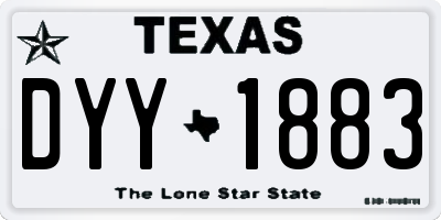 TX license plate DYY1883