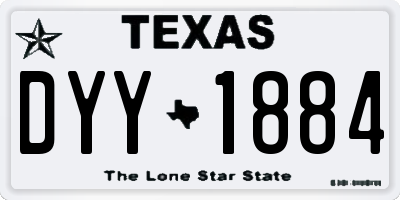 TX license plate DYY1884