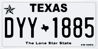 TX license plate DYY1885