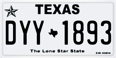 TX license plate DYY1893