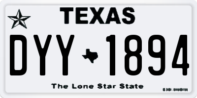 TX license plate DYY1894