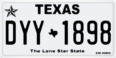 TX license plate DYY1898