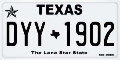TX license plate DYY1902