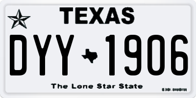 TX license plate DYY1906