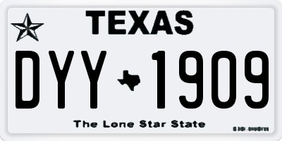 TX license plate DYY1909