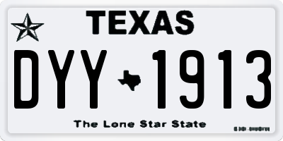 TX license plate DYY1913