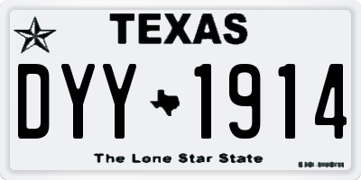 TX license plate DYY1914