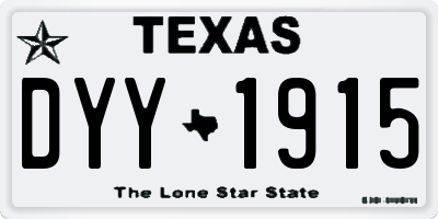 TX license plate DYY1915