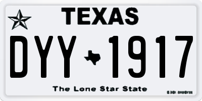 TX license plate DYY1917