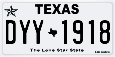 TX license plate DYY1918
