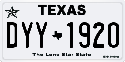 TX license plate DYY1920