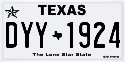 TX license plate DYY1924