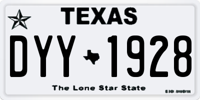 TX license plate DYY1928