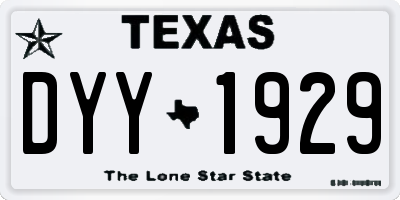 TX license plate DYY1929