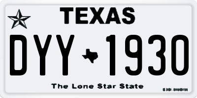 TX license plate DYY1930