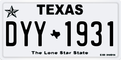 TX license plate DYY1931