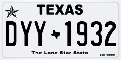 TX license plate DYY1932