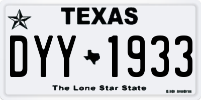 TX license plate DYY1933