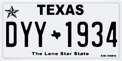 TX license plate DYY1934