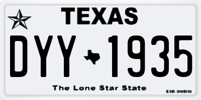 TX license plate DYY1935