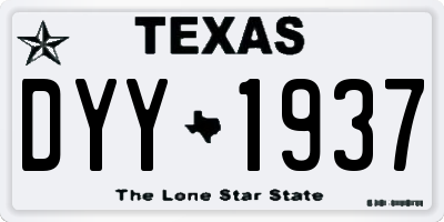 TX license plate DYY1937