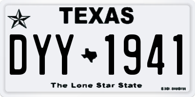 TX license plate DYY1941