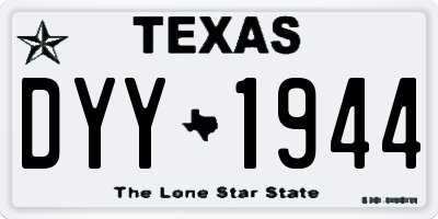 TX license plate DYY1944