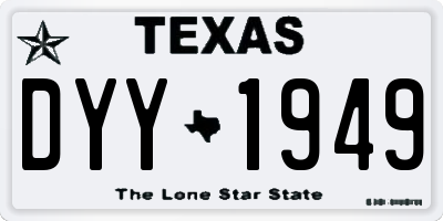 TX license plate DYY1949