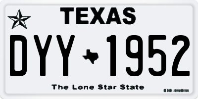 TX license plate DYY1952