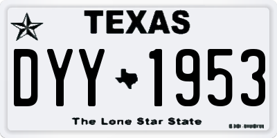 TX license plate DYY1953
