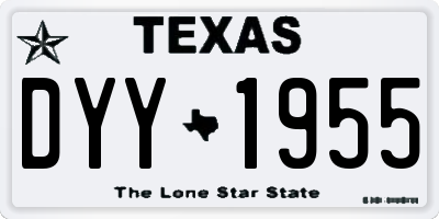 TX license plate DYY1955