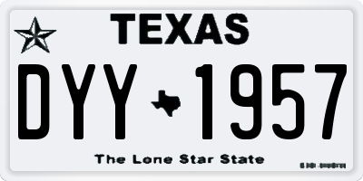 TX license plate DYY1957