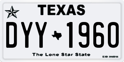 TX license plate DYY1960