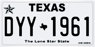 TX license plate DYY1961