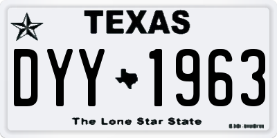 TX license plate DYY1963