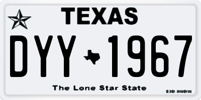 TX license plate DYY1967