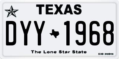 TX license plate DYY1968