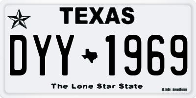 TX license plate DYY1969