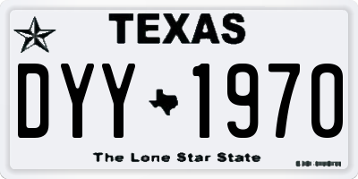 TX license plate DYY1970