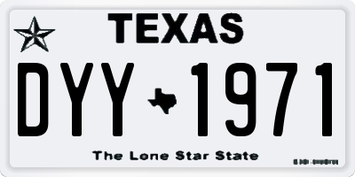 TX license plate DYY1971