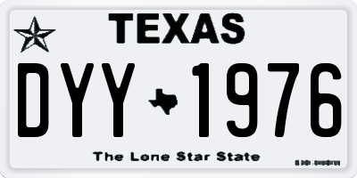 TX license plate DYY1976
