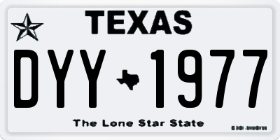 TX license plate DYY1977