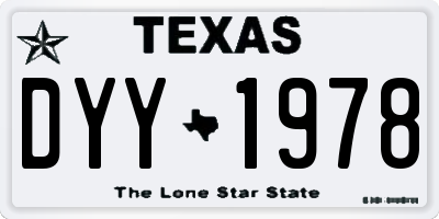 TX license plate DYY1978