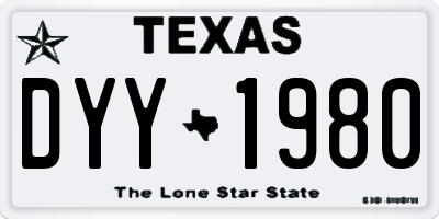 TX license plate DYY1980