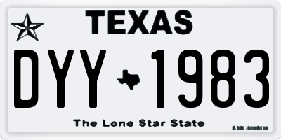 TX license plate DYY1983