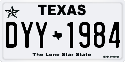 TX license plate DYY1984