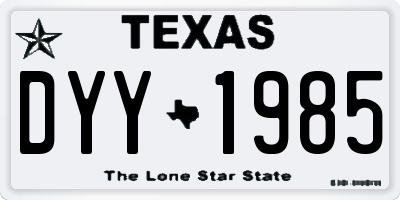 TX license plate DYY1985
