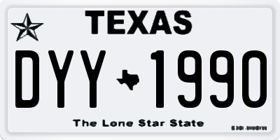 TX license plate DYY1990