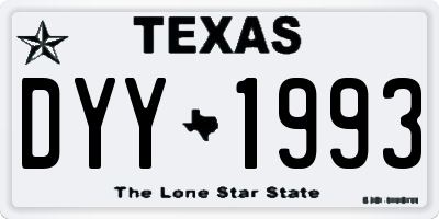 TX license plate DYY1993